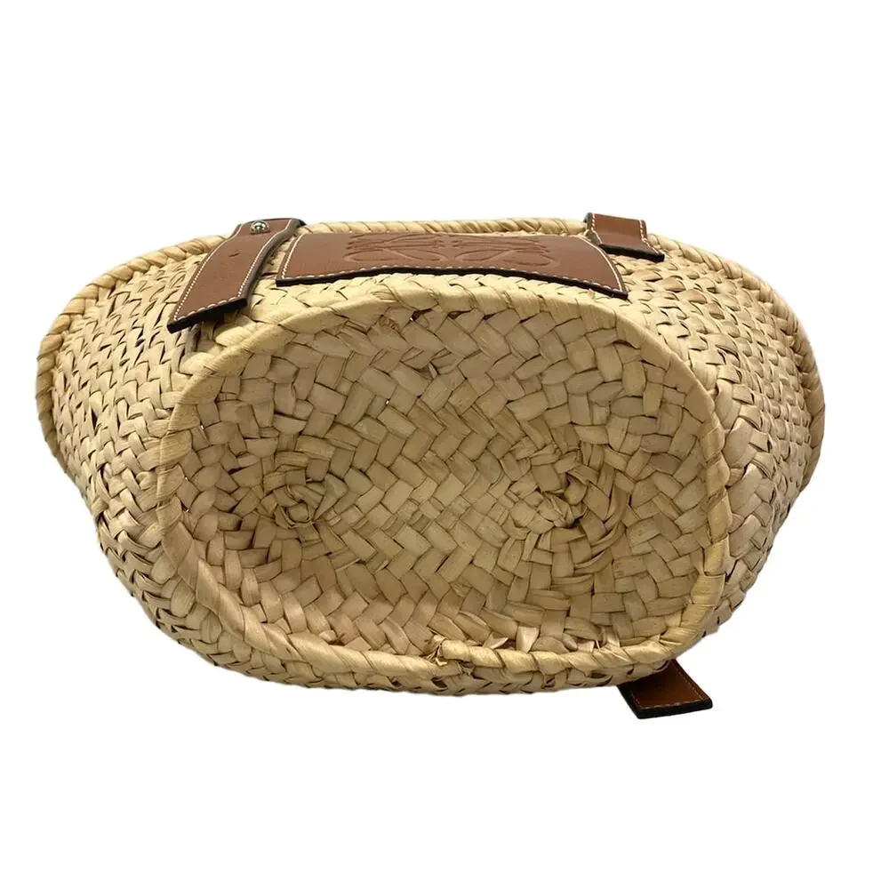 Loewe Basket Bag Small Tote Bag Natural (Beige) Tan (Brown) Palm Leaf Calf